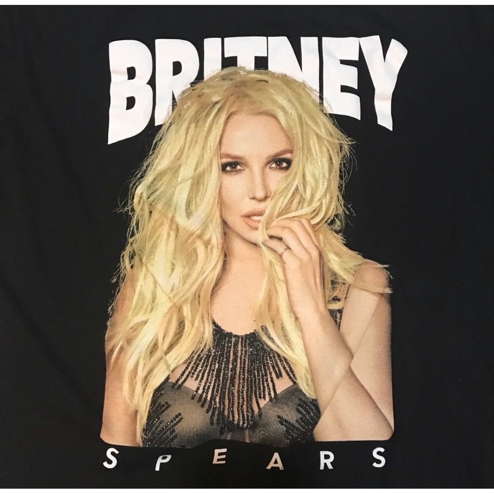 Britney Spears Collection 2019 Graphic Tee Shirt Black Cotton Womens 2XL Pop Art